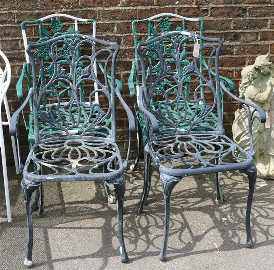 4 metal garden chairs